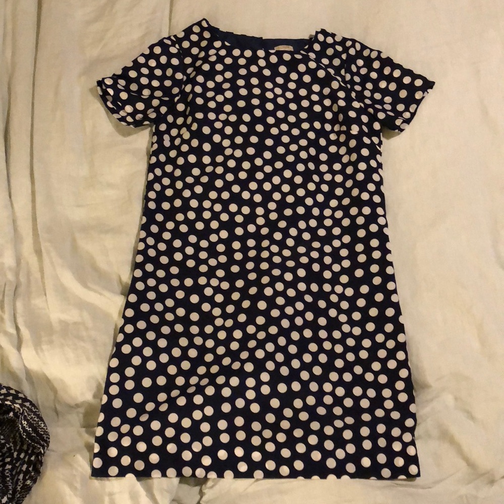 Silk polka dot dress.